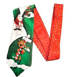 Hallmark Santa Tie Reindeer Rudolph Golf North Pole Candy Canes All Silk Yule